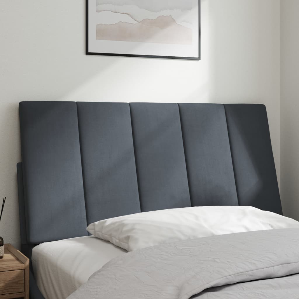 Hoofdbordkussen "Hanko" 100 cm fluweel donkergrijs is nu te koop bij PeponiXL, paradijselijk wonen!