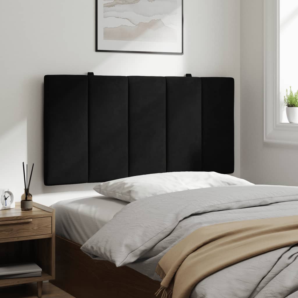 Hoofdbordkussen "Hanko" 100 cm fluweel zwart is nu te koop bij PeponiXL, paradijselijk wonen!