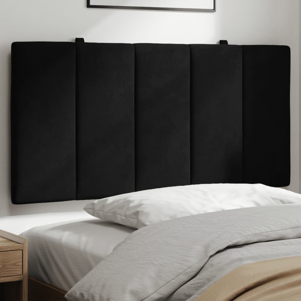Hoofdbordkussen "Hanko" 100 cm fluweel zwart is nu te koop bij PeponiXL, paradijselijk wonen!