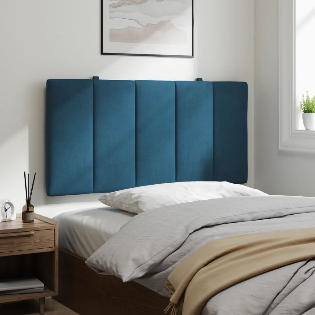 Hoofdbordkussen "Hanko" 100 cm fluweel blauw is nu te koop bij PeponiXL, paradijselijk wonen!