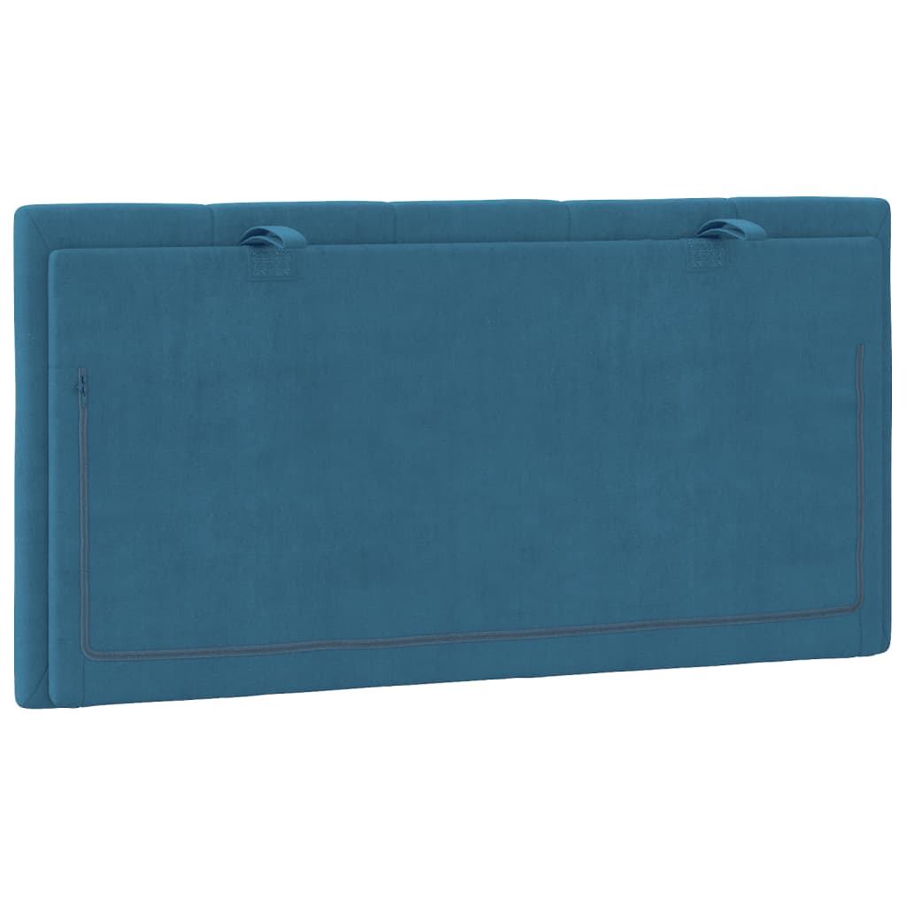 Hoofdbordkussen "Hanko" 100 cm fluweel blauw is nu te koop bij PeponiXL, paradijselijk wonen!