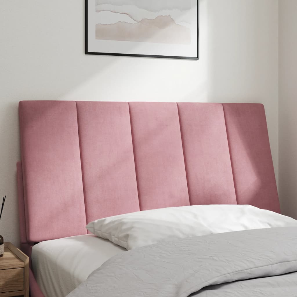 Hoofdbordkussen "Hanko" 100 cm fluweel roze is nu te koop bij PeponiXL, paradijselijk wonen!
