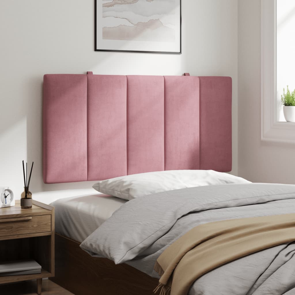 Hoofdbordkussen "Hanko" 100 cm fluweel roze is nu te koop bij PeponiXL, paradijselijk wonen!