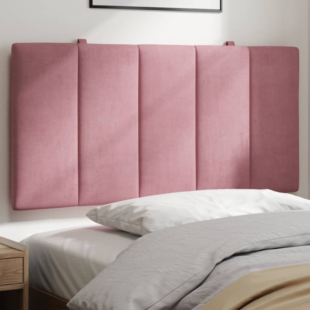 Hoofdbordkussen "Hanko" 100 cm fluweel roze is nu te koop bij PeponiXL, paradijselijk wonen!