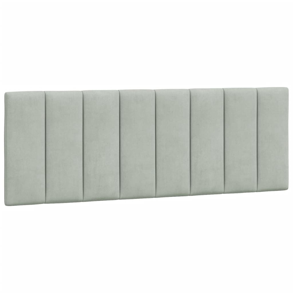 Hoofdbordkussen "Hanko" 120 cm fluweel lichtgrijs is nu te koop bij PeponiXL, paradijselijk wonen!