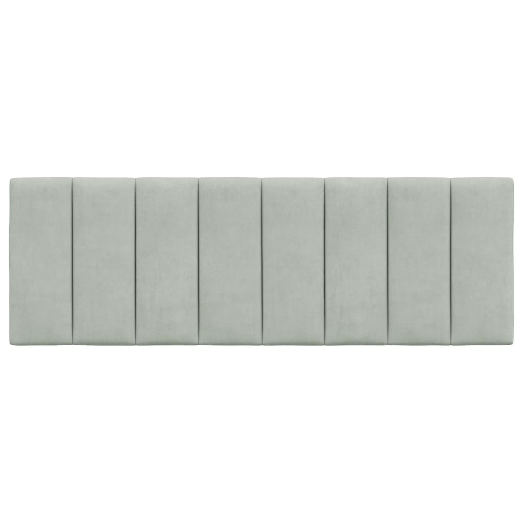 Hoofdbordkussen "Hanko" 120 cm fluweel lichtgrijs is nu te koop bij PeponiXL, paradijselijk wonen!