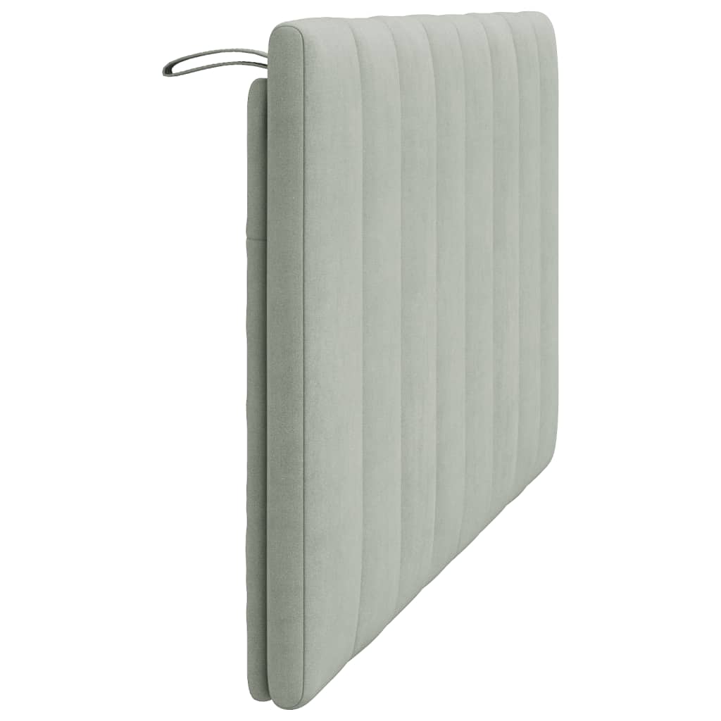 Hoofdbordkussen "Hanko" 120 cm fluweel lichtgrijs is nu te koop bij PeponiXL, paradijselijk wonen!