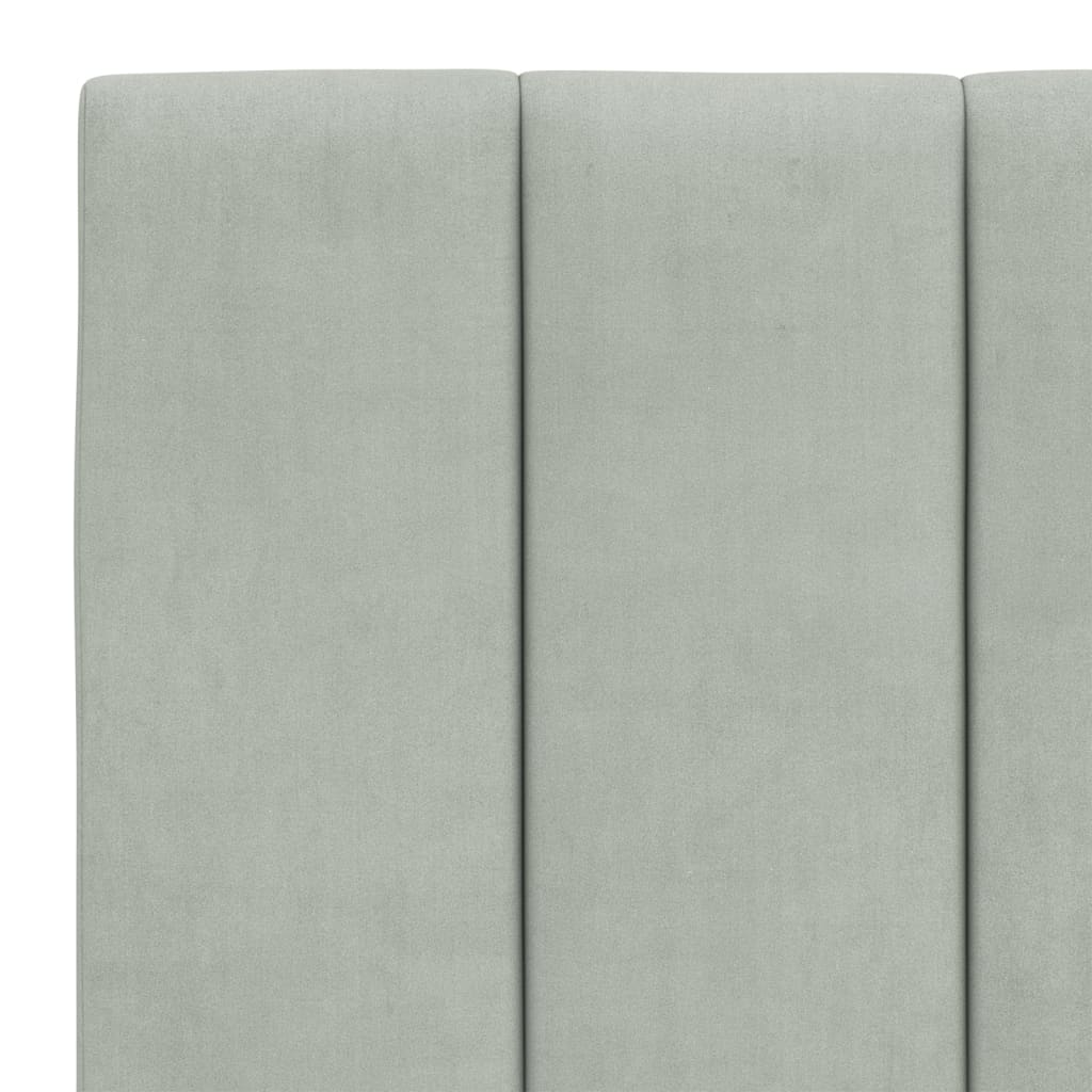 Hoofdbordkussen "Hanko" 120 cm fluweel lichtgrijs is nu te koop bij PeponiXL, paradijselijk wonen!