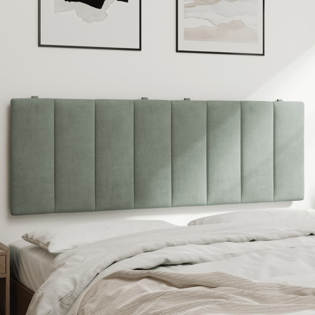 Hoofdbordkussen "Hanko" 120 cm fluweel lichtgrijs is nu te koop bij PeponiXL, paradijselijk wonen!