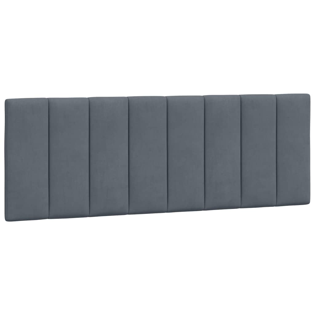 Hoofdbordkussen "Hanko" 120 cm fluweel donkergrijs is nu te koop bij PeponiXL, paradijselijk wonen!