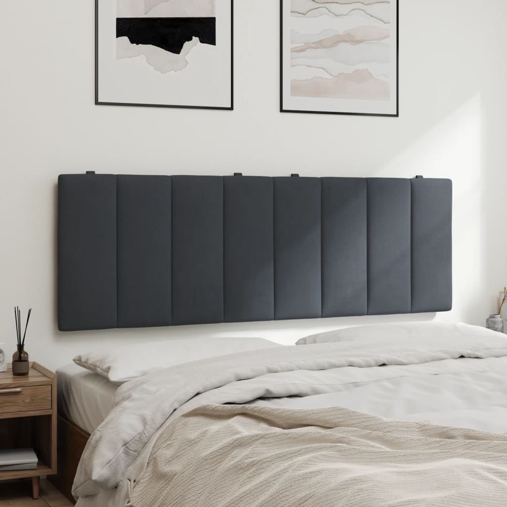 Hoofdbordkussen "Hanko" 120 cm fluweel donkergrijs is nu te koop bij PeponiXL, paradijselijk wonen!