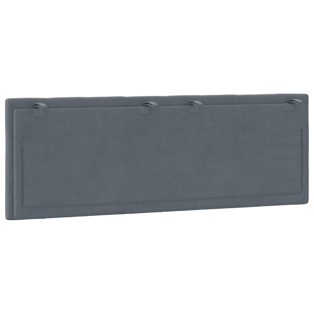 Hoofdbordkussen "Hanko" 120 cm fluweel donkergrijs is nu te koop bij PeponiXL, paradijselijk wonen!
