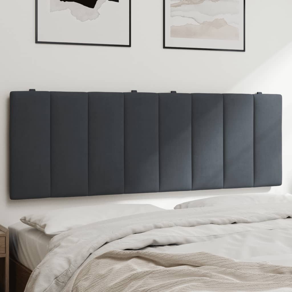 Hoofdbordkussen "Hanko" 120 cm fluweel donkergrijs is nu te koop bij PeponiXL, paradijselijk wonen!