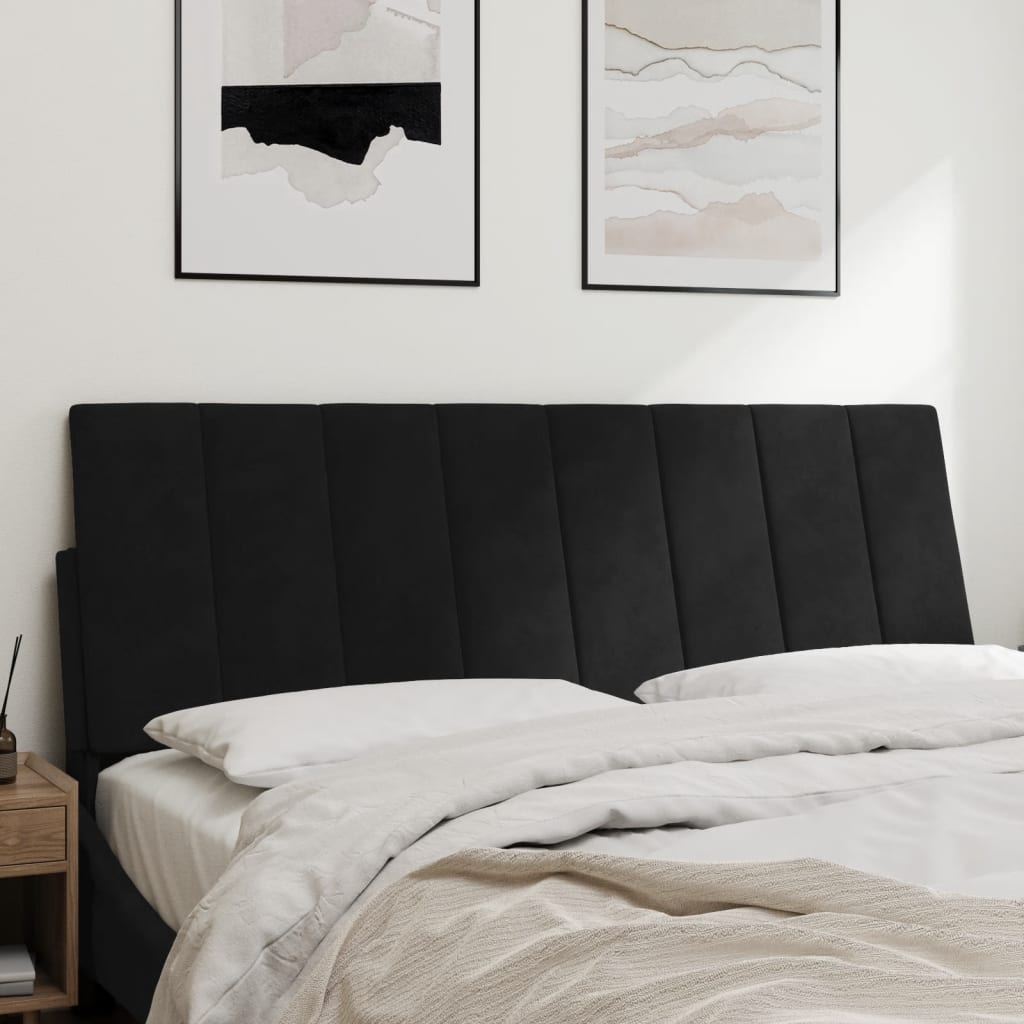 Hoofdbordkussen "Hanko" 120 cm fluweel zwart is nu te koop bij PeponiXL, paradijselijk wonen!