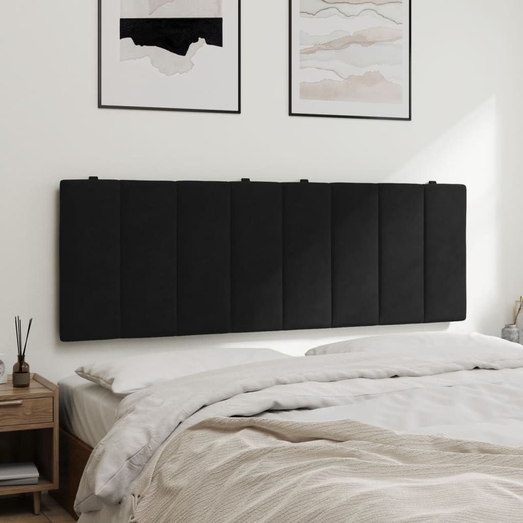 Hoofdbordkussen "Hanko" 120 cm fluweel zwart is nu te koop bij PeponiXL, paradijselijk wonen!