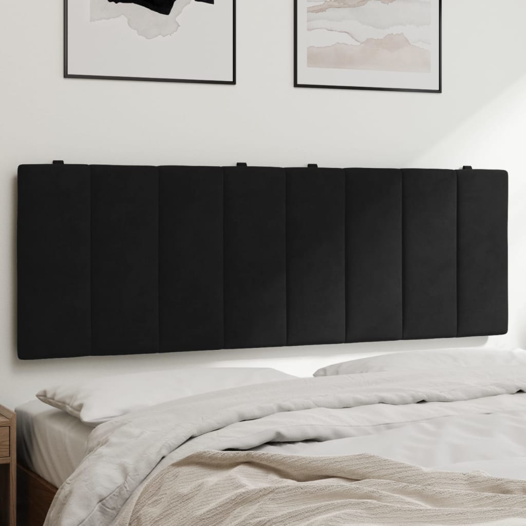 Hoofdbordkussen "Hanko" 120 cm fluweel zwart is nu te koop bij PeponiXL, paradijselijk wonen!
