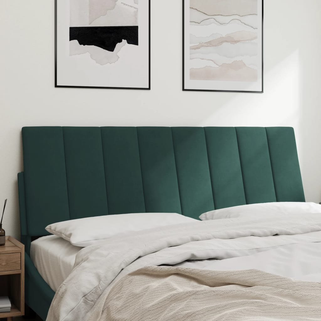 Hoofdbordkussen "Hanko" 120 cm fluweel donkergroen is nu te koop bij PeponiXL, paradijselijk wonen!
