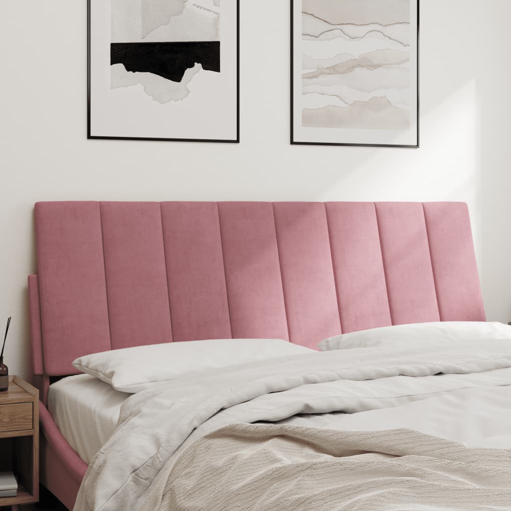 Hoofdbordkussen "Hanko" 120 cm fluweel roze is nu te koop bij PeponiXL, paradijselijk wonen!