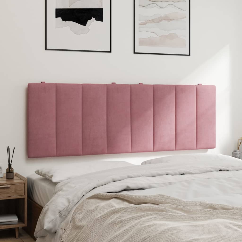 Hoofdbordkussen "Hanko" 120 cm fluweel roze is nu te koop bij PeponiXL, paradijselijk wonen!