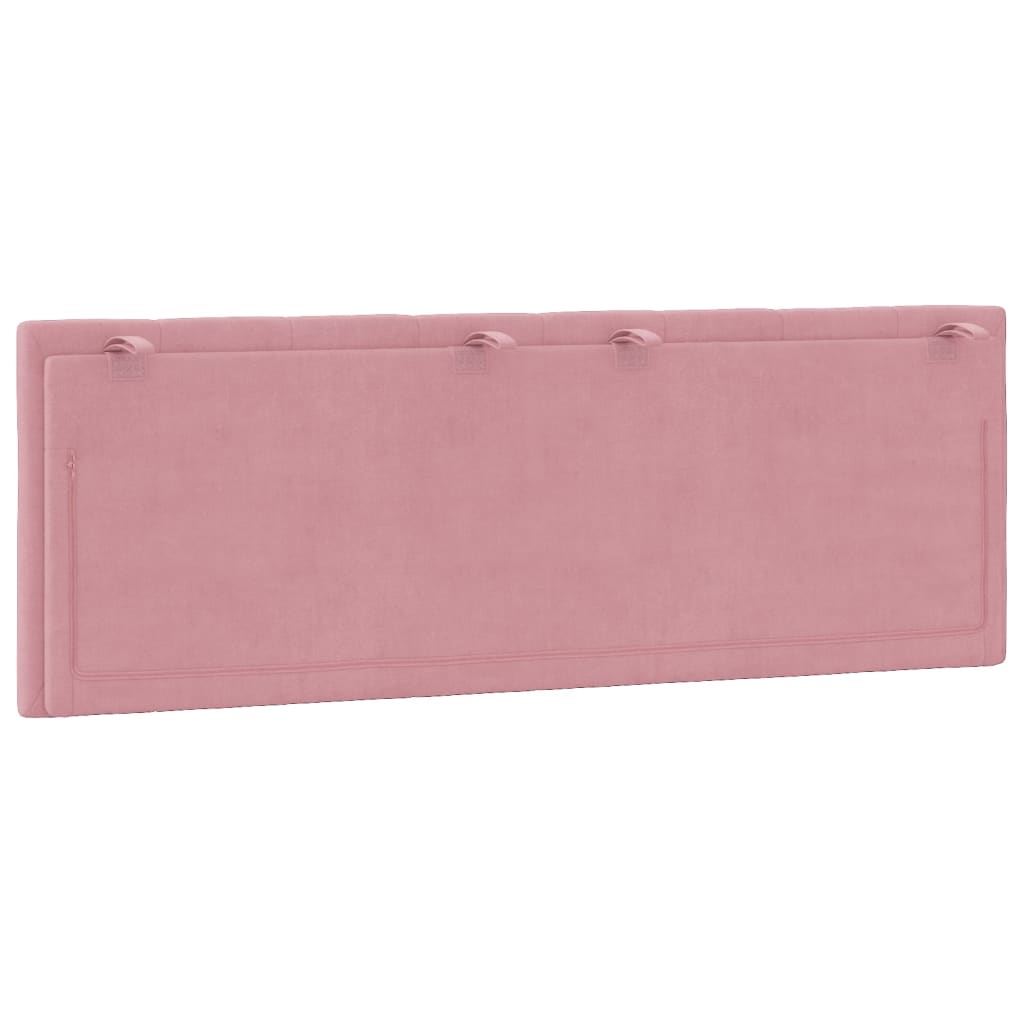 Hoofdbordkussen "Hanko" 120 cm fluweel roze is nu te koop bij PeponiXL, paradijselijk wonen!
