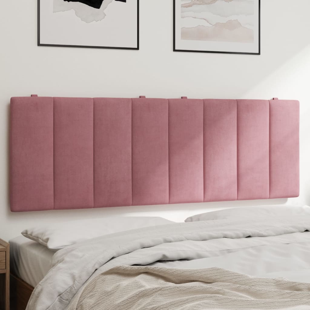Hoofdbordkussen "Hanko" 120 cm fluweel roze is nu te koop bij PeponiXL, paradijselijk wonen!