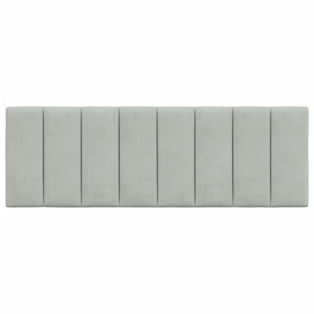 Hoofdbordkussen "Hanko" 140 cm velvet lichtgrijs is nu te koop bij PeponiXL, paradijselijk wonen!