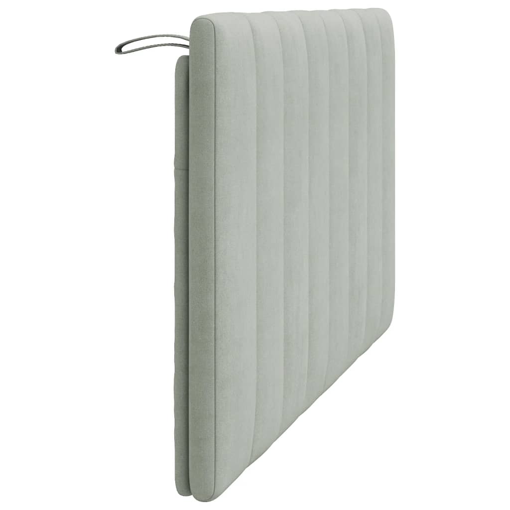 Hoofdbordkussen "Hanko" 140 cm velvet lichtgrijs is nu te koop bij PeponiXL, paradijselijk wonen!
