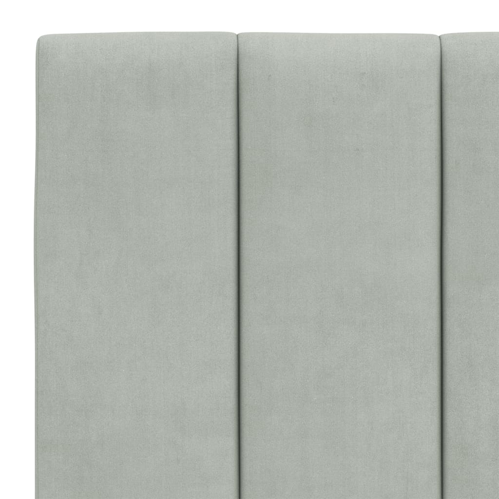 Hoofdbordkussen "Hanko" 140 cm velvet lichtgrijs is nu te koop bij PeponiXL, paradijselijk wonen!