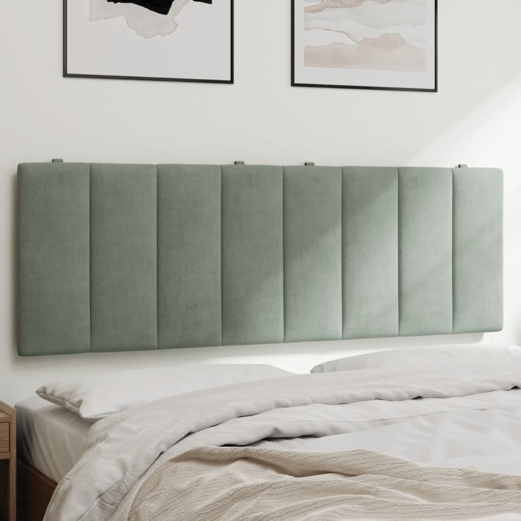 Hoofdbordkussen "Hanko" 140 cm velvet lichtgrijs is nu te koop bij PeponiXL, paradijselijk wonen!