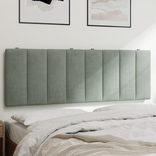 Hoofdbordkussen "Hanko" 140 cm velvet lichtgrijs is nu te koop bij PeponiXL, paradijselijk wonen!