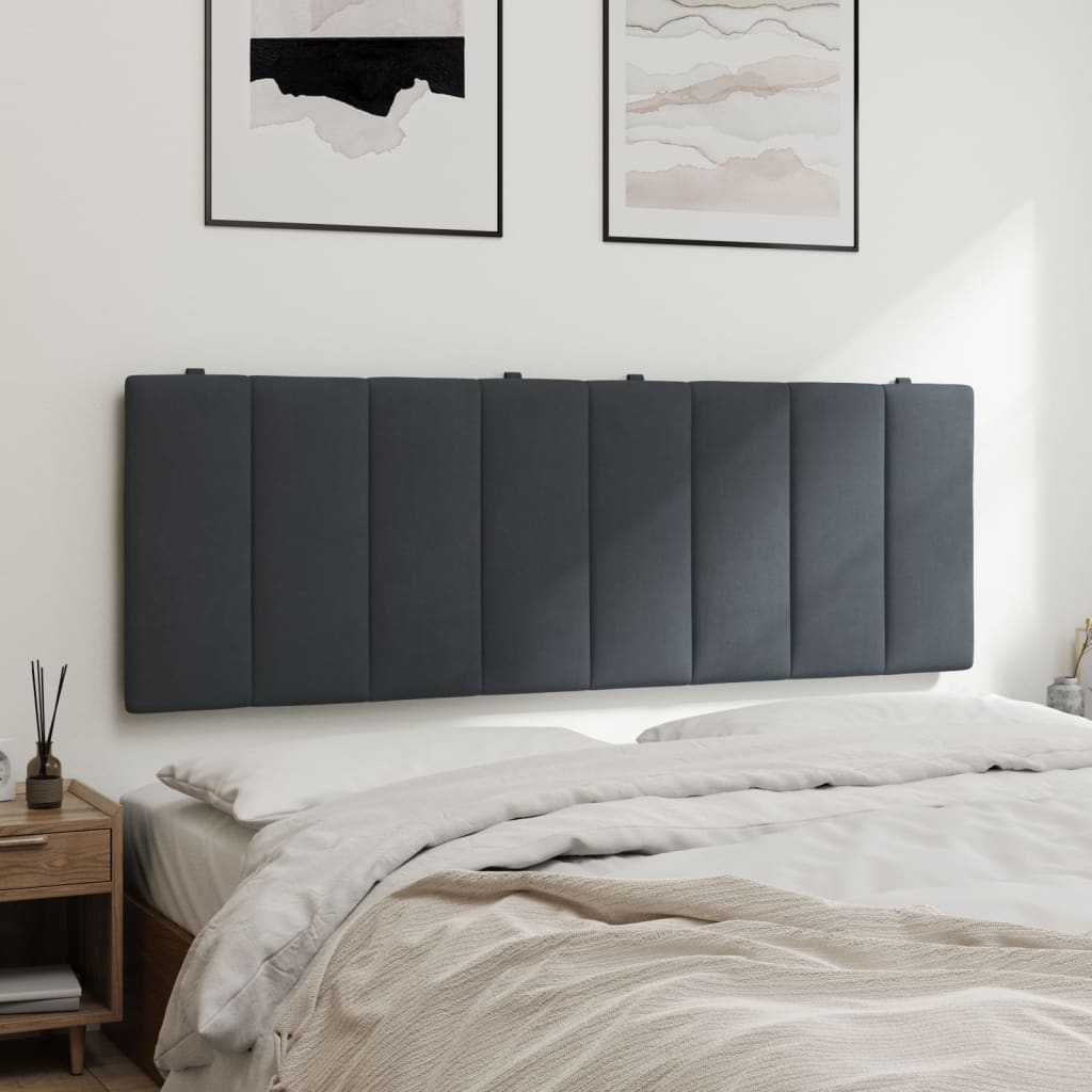 Hoofdbordkussen "Hanko" 140 cm fluweel donkergrijs is nu te koop bij PeponiXL, paradijselijk wonen!