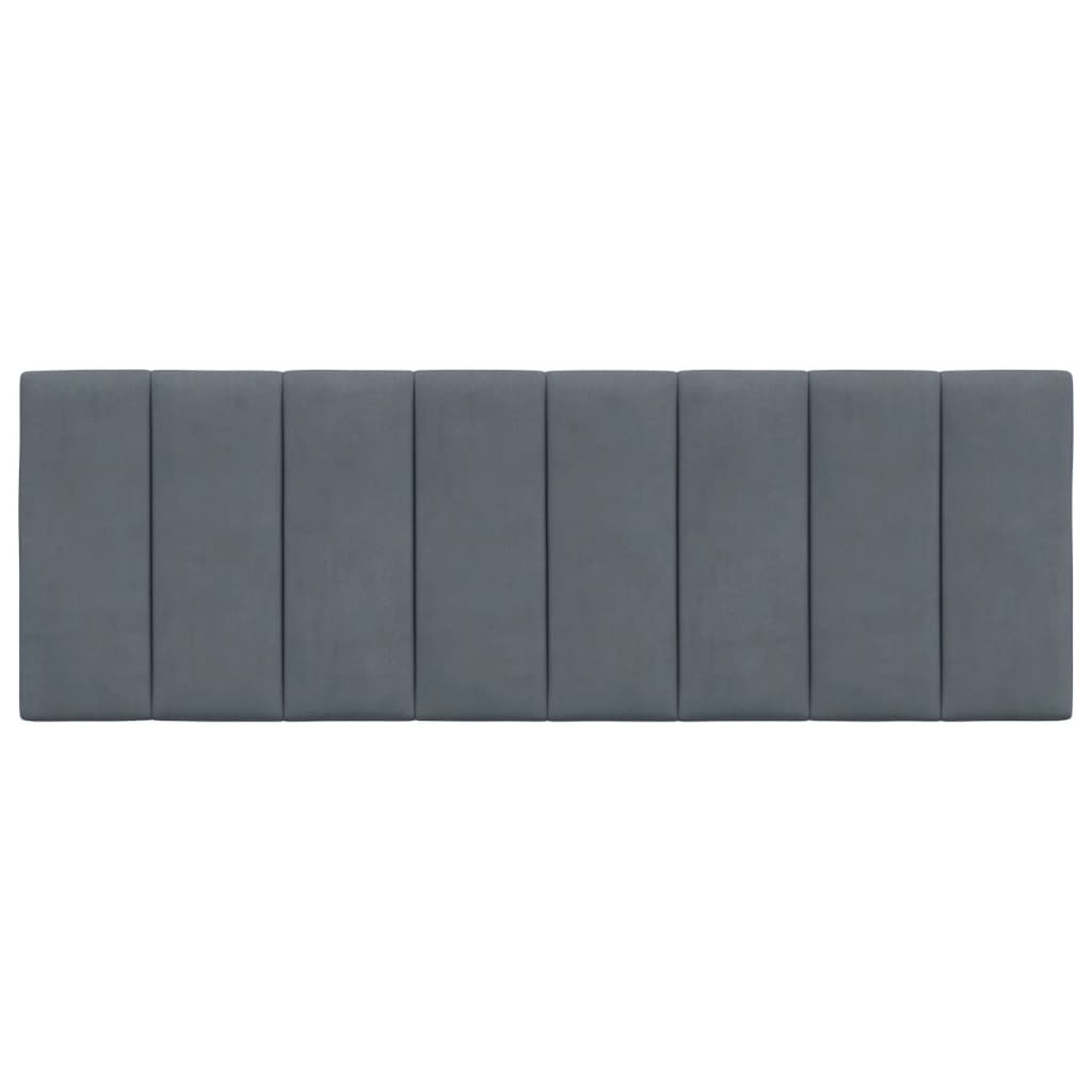Hoofdbordkussen "Hanko" 140 cm fluweel donkergrijs is nu te koop bij PeponiXL, paradijselijk wonen!