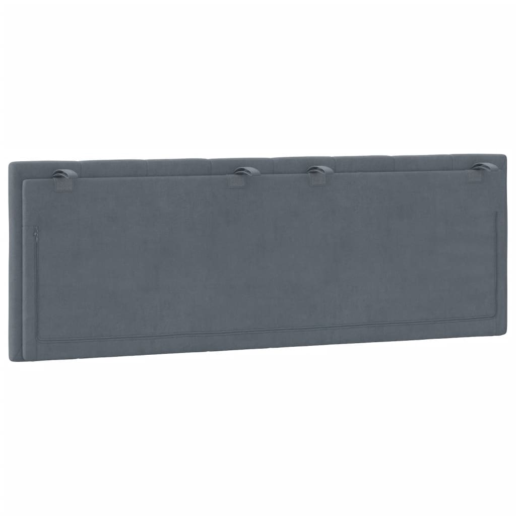 Hoofdbordkussen "Hanko" 140 cm fluweel donkergrijs is nu te koop bij PeponiXL, paradijselijk wonen!