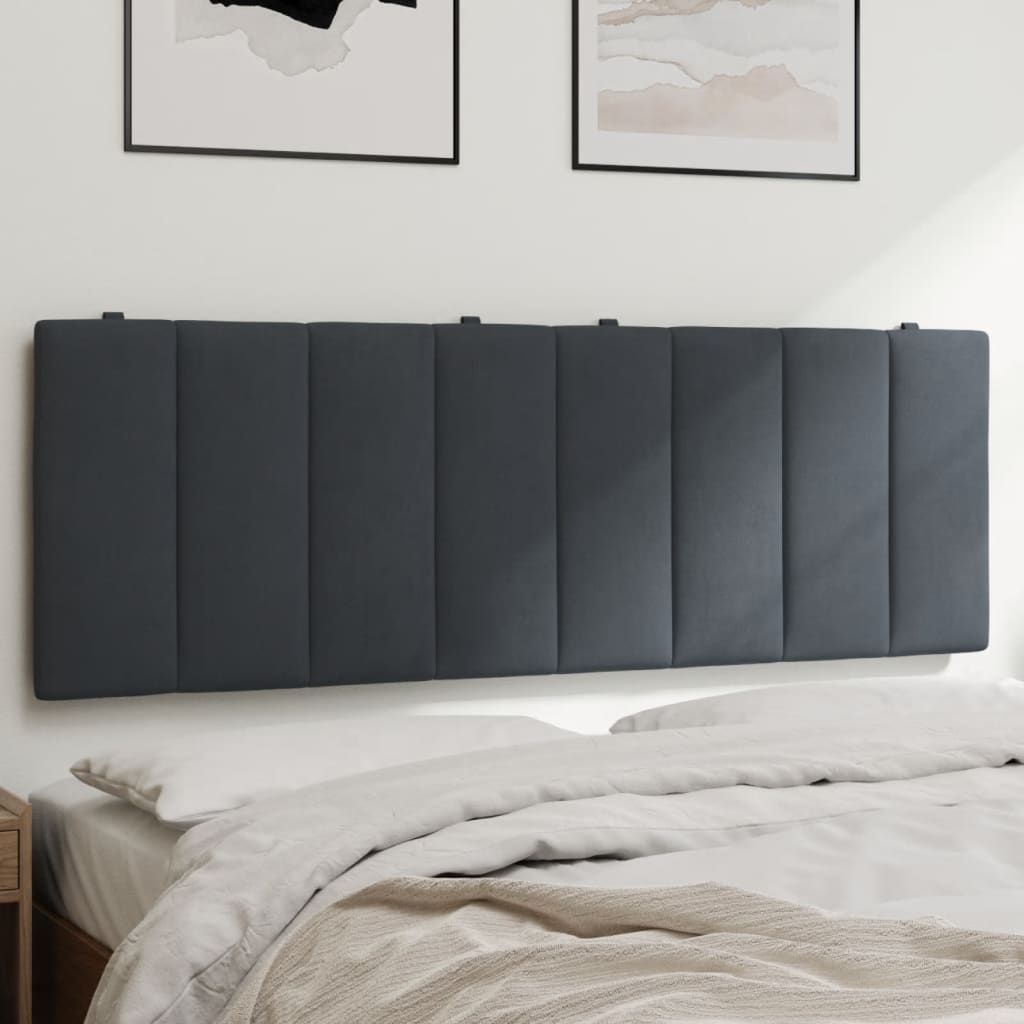 Hoofdbordkussen "Hanko" 140 cm fluweel donkergrijs is nu te koop bij PeponiXL, paradijselijk wonen!
