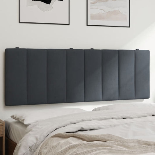 Hoofdbordkussen "Hanko" 140 cm fluweel donkergrijs is nu te koop bij PeponiXL, paradijselijk wonen!