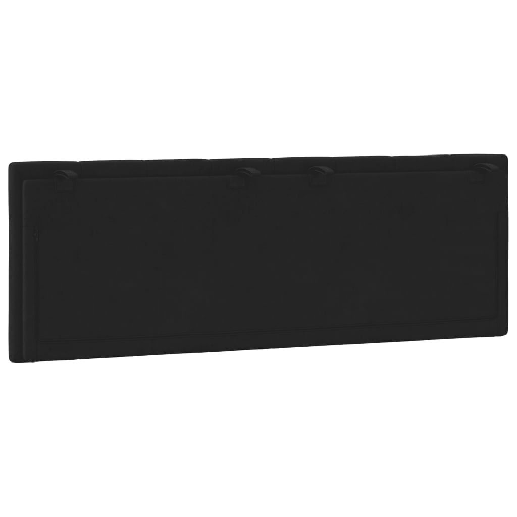 Hoofdbordkussen "Hanko" 140 cm fluweel zwart is nu te koop bij PeponiXL, paradijselijk wonen!