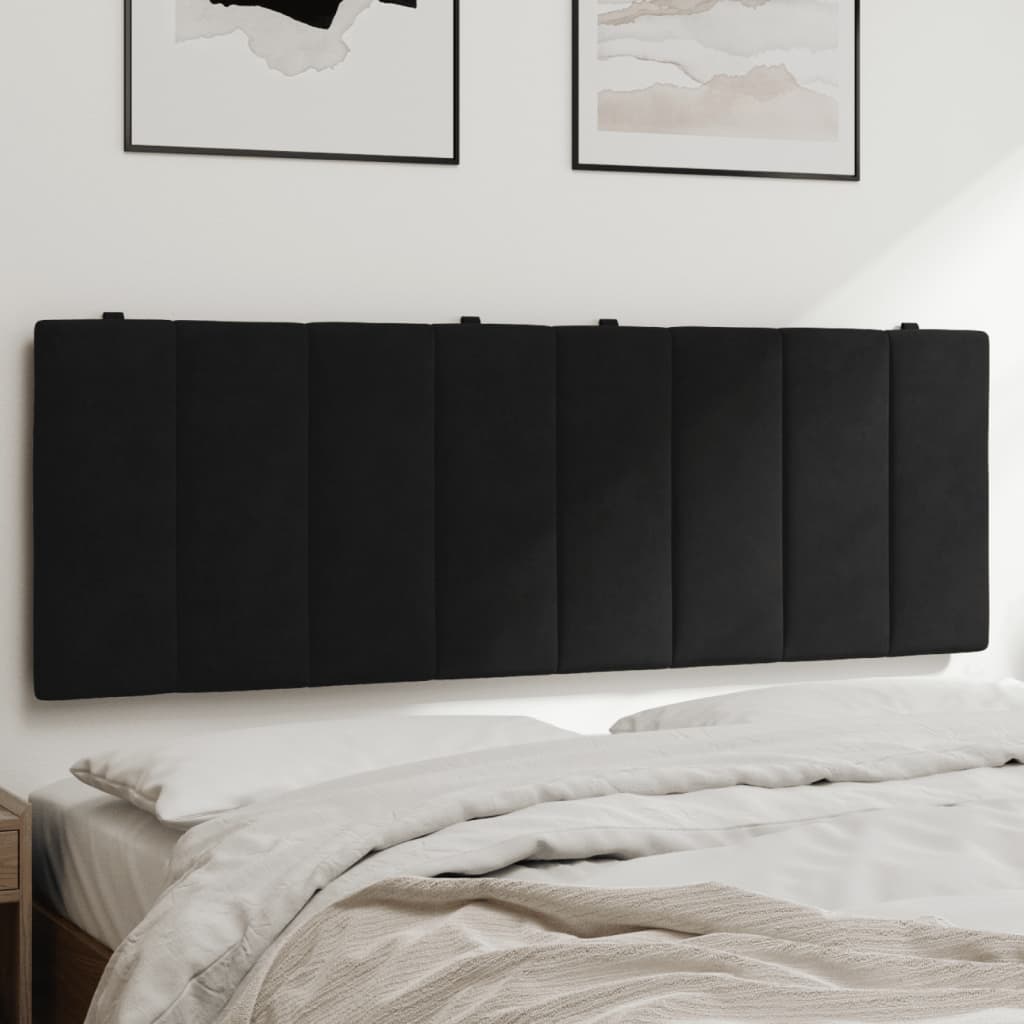 Hoofdbordkussen "Hanko" 140 cm fluweel zwart is nu te koop bij PeponiXL, paradijselijk wonen!