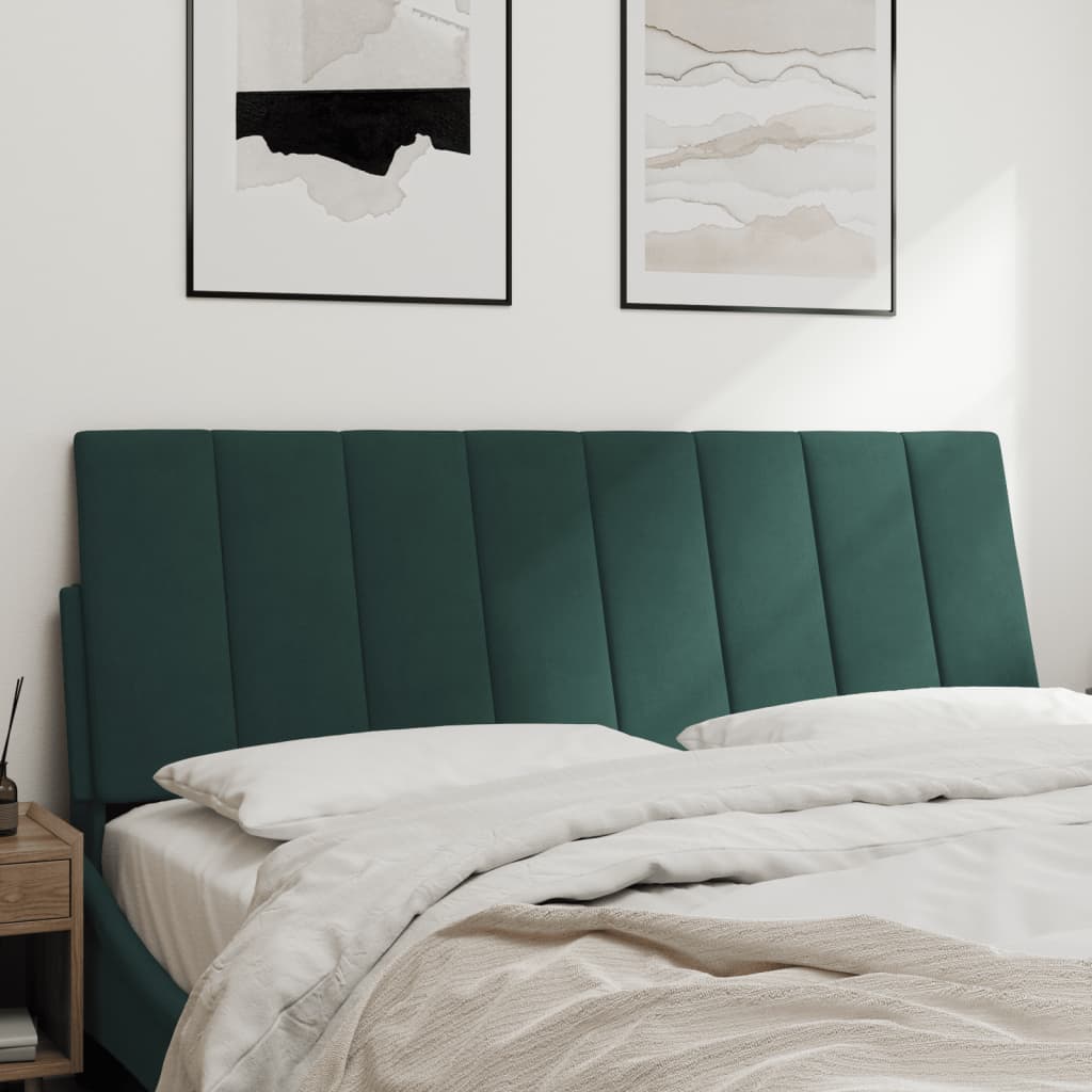 Hoofdbordkussen "Hanko" 140 cm fluweel donkergroen is nu te koop bij PeponiXL, paradijselijk wonen!