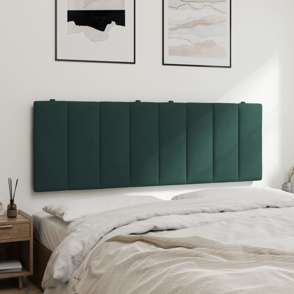 Hoofdbordkussen "Hanko" 140 cm fluweel donkergroen is nu te koop bij PeponiXL, paradijselijk wonen!