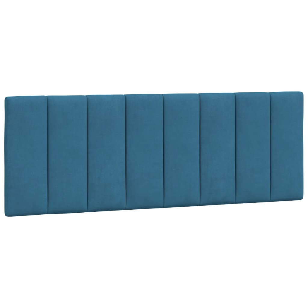 Hoofdbordkussen "Hanko" 140 cm fluweel blauw is nu te koop bij PeponiXL, paradijselijk wonen!