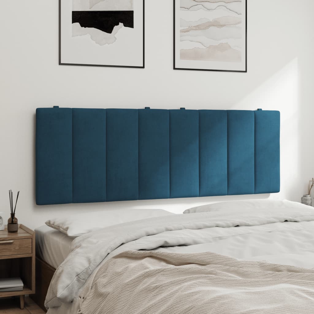 Hoofdbordkussen "Hanko" 140 cm fluweel blauw is nu te koop bij PeponiXL, paradijselijk wonen!