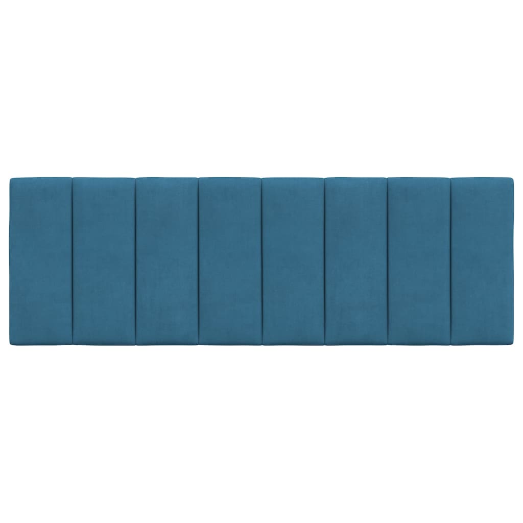 Hoofdbordkussen "Hanko" 140 cm fluweel blauw is nu te koop bij PeponiXL, paradijselijk wonen!
