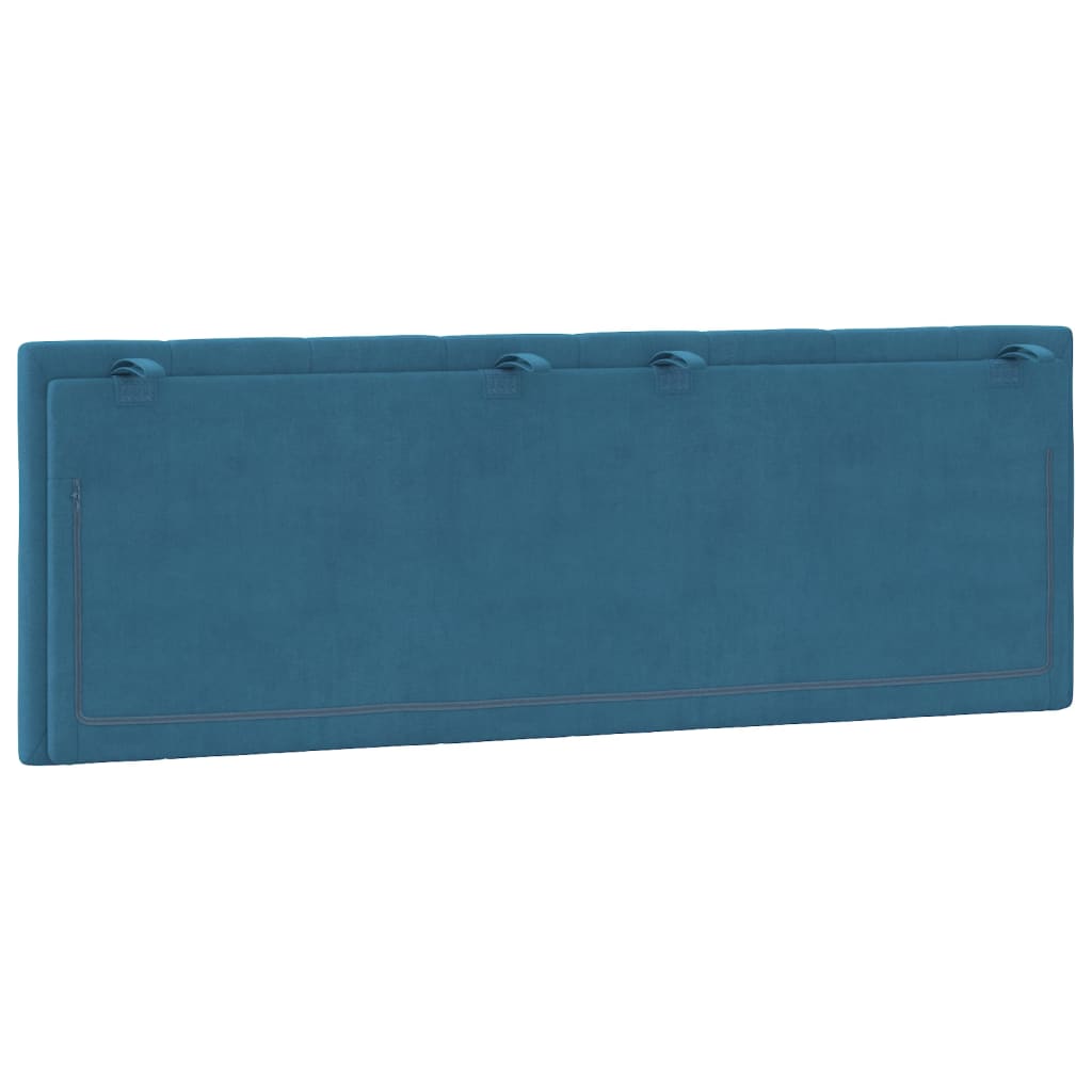 Hoofdbordkussen "Hanko" 140 cm fluweel blauw is nu te koop bij PeponiXL, paradijselijk wonen!