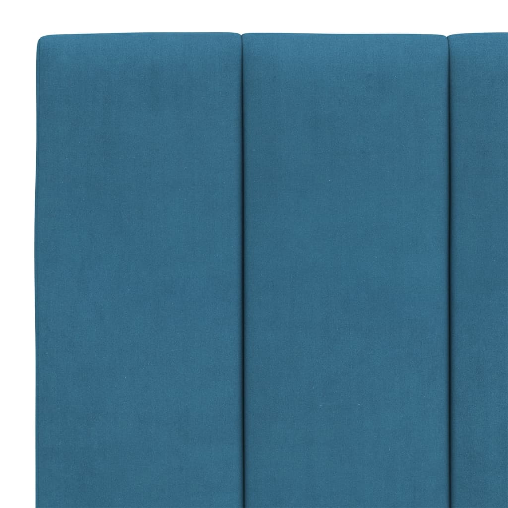 Hoofdbordkussen "Hanko" 140 cm fluweel blauw is nu te koop bij PeponiXL, paradijselijk wonen!