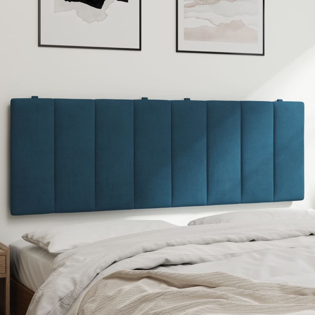 Hoofdbordkussen "Hanko" 140 cm fluweel blauw is nu te koop bij PeponiXL, paradijselijk wonen!