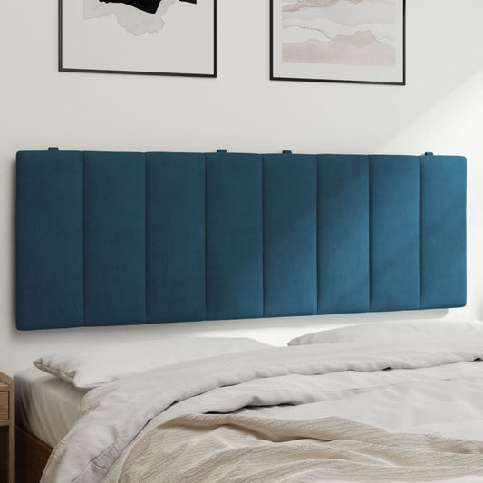 Hoofdbordkussen "Hanko" 140 cm fluweel blauw is nu te koop bij PeponiXL, paradijselijk wonen!
