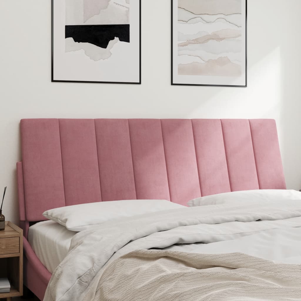 Hoofdbordkussen "Hanko" 140 cm fluweel roze is nu te koop bij PeponiXL, paradijselijk wonen!