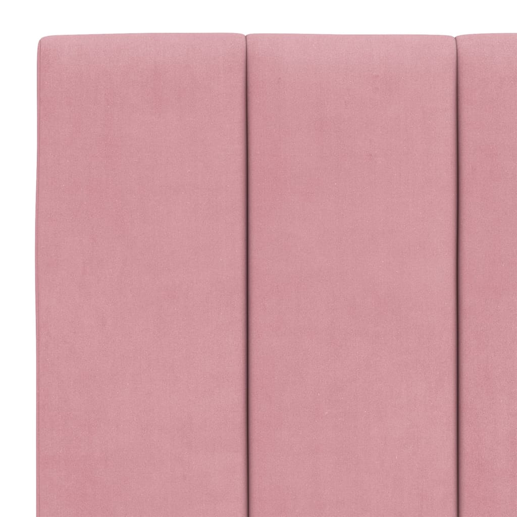 Hoofdbordkussen "Hanko" 140 cm fluweel roze is nu te koop bij PeponiXL, paradijselijk wonen!