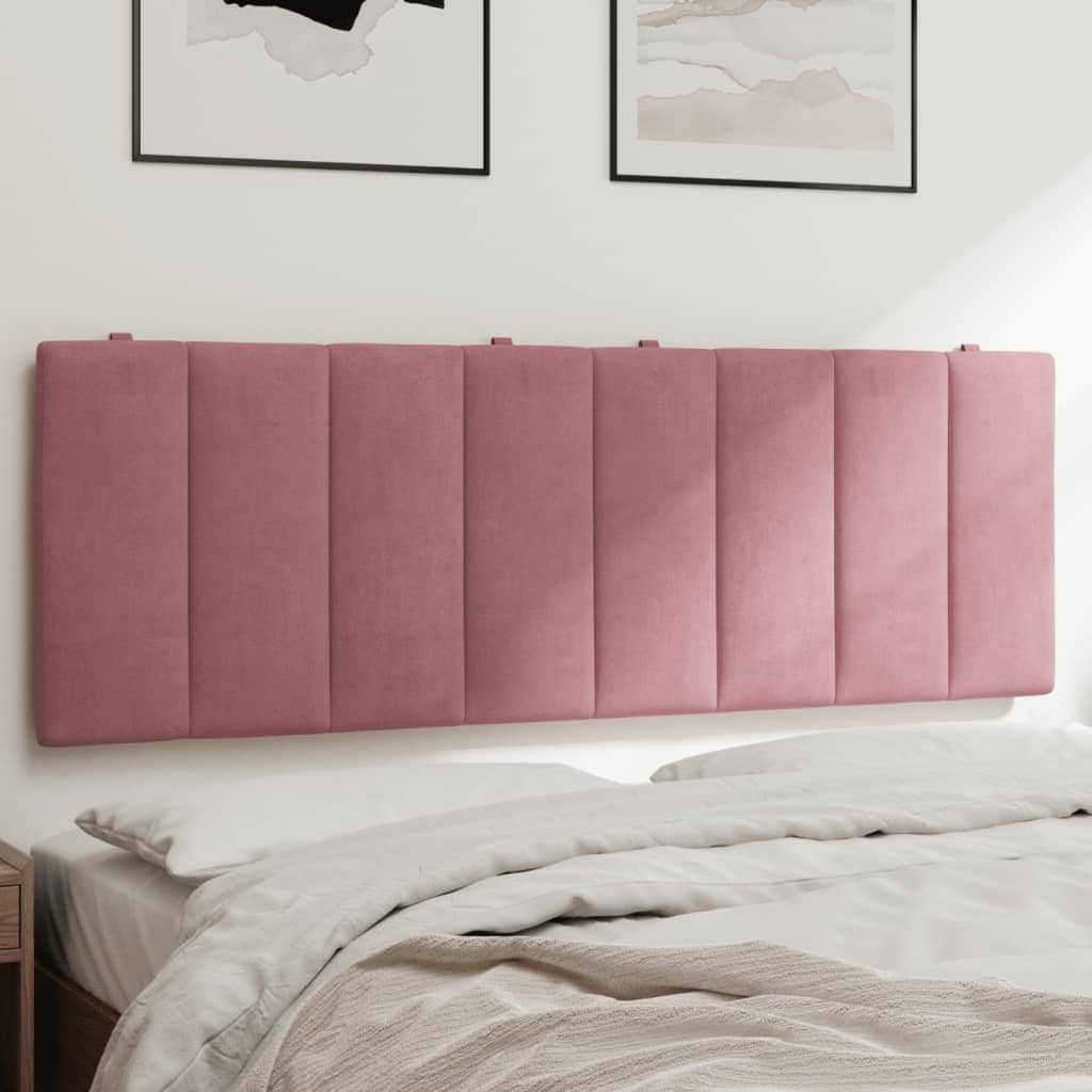 Hoofdbordkussen "Hanko" 140 cm fluweel roze is nu te koop bij PeponiXL, paradijselijk wonen!