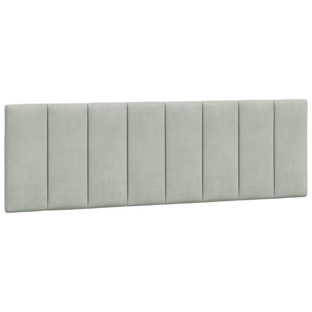 Hoofdbordkussen "Hanko" 160 cm fluweel lichtgrijs is nu te koop bij PeponiXL, paradijselijk wonen!